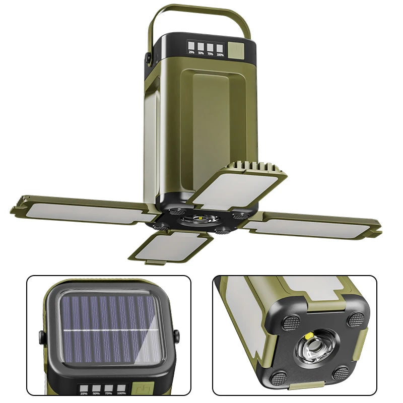 Power bank lampada da campeggio pieghevole
