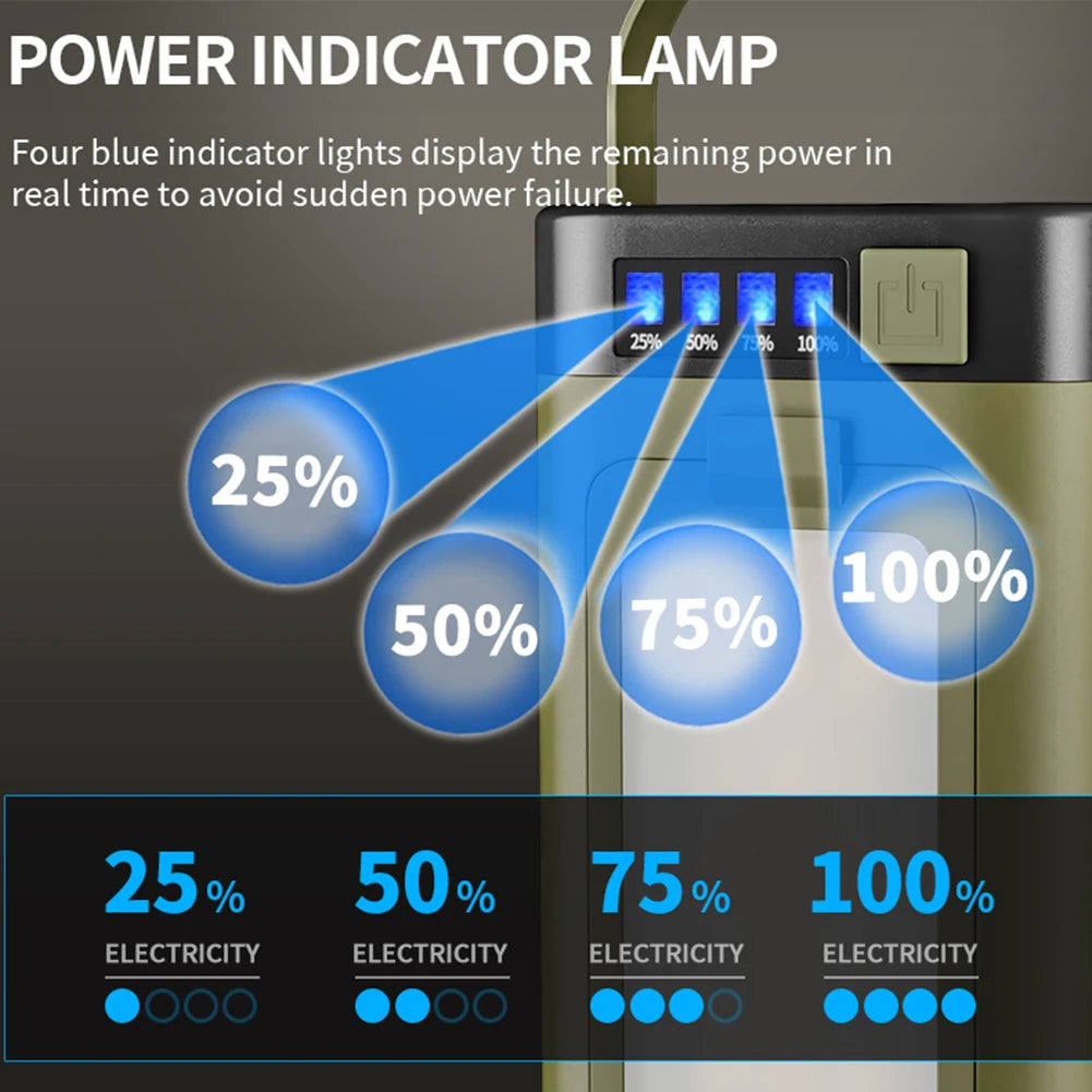 Power bank lampada da campeggio pieghevole